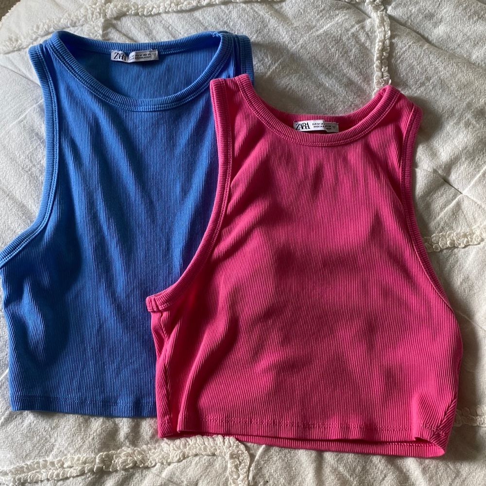 zara tank tops cropped